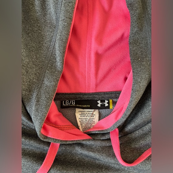 Woman’s size L, grey and pink pull over hoodie - Picture 2 of 2
